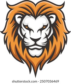 Lion strong face sport logo design template