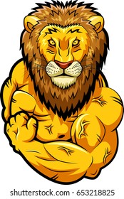 Lion strong mascot. Vector illustration