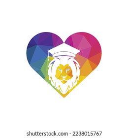 Lion Student vector logo design. Lion academy logo concept.