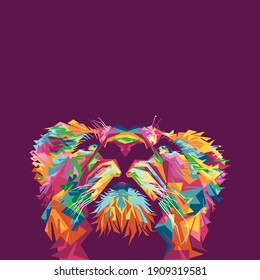 Lion in style WPAP Pop Art Potrait Full Color