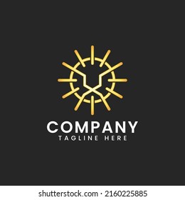 Lion sun logo perfect for website logo, marketing,office,nature, tekhnologi,sport, property, fashion, jewelery,media, entertainment and general