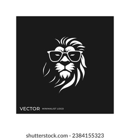 Lion sunglasses logo, simple and clean symbol, minimalist elegant icon