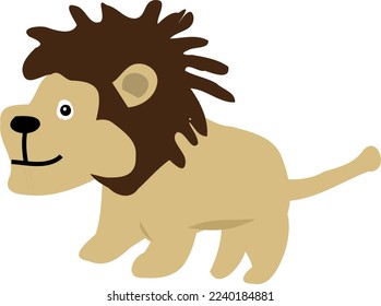 Lion Surprise Isolated Animal Cartoon Vector 