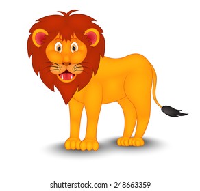 Lion with a surprised expression