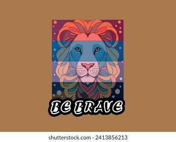 Lion T shirt design template vector illustration