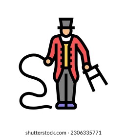lion tamer carnival vintage show color icon vector. lion tamer carnival vintage show sign. isolated symbol illustration