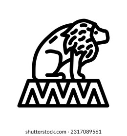 lion tamer carnival vintage show line icon vector. lion tamer carnival vintage show sign. isolated contour symbol black illustration