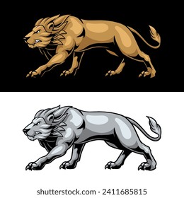 THE LION IS TARGETING THE PREY