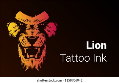 Lion Tattoo graphic vector design for print 