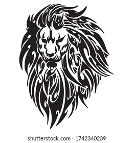 Lion tattoo vector design for illustration with isolate background