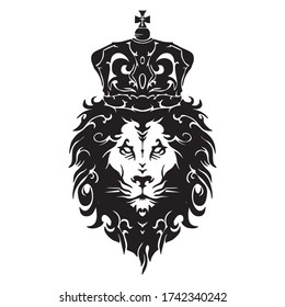 Lion tattoo vector design for illustration with isolate background