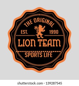 lion team shield vector art