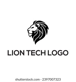 Lion Tech logo. Creative tech logo design.