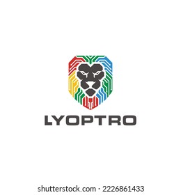 lion Tech Logo Design, Digital Lion Logo