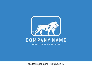 Lion Tech logo icon vector template