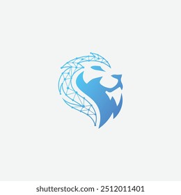 Lion Technology Logo - Colorful Polygonal Lion tech Head Vector template