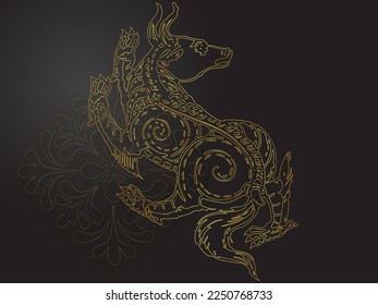 lion thai animal art culture
