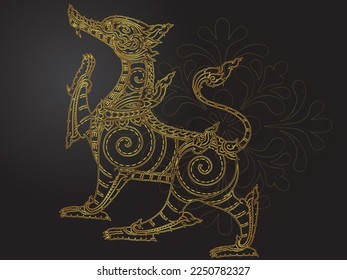 lion thai animal art culture