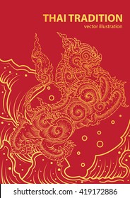 lion thai tradition style vector