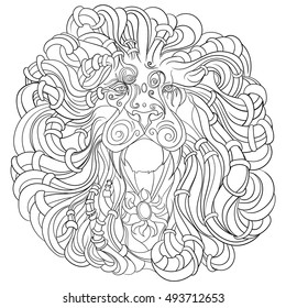 lion with thick mane