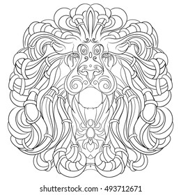 lion with thick mane