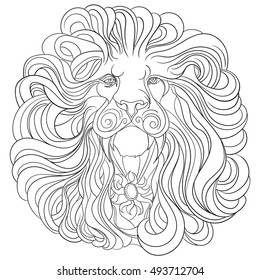 lion with thick mane