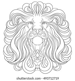 lion with thick mane