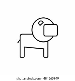 lion thin line icon design. zoo animal vector illustration