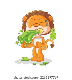 el león lanza caricatura. vector de mascota de dibujos animados
