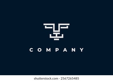 lion or tiger face abstrcat logo design