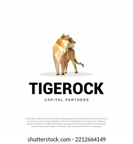 lion or tiger geometric logo template,low poly, polygonal design for logo illustration vector