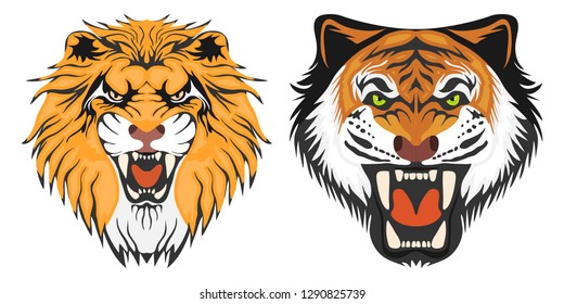 Simple Line Illustrations Tiger Head Profile Stock Vector (Royalty Free ...