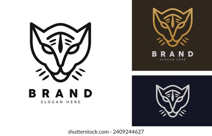 Lion Tiger Jaguar Simple Line Logo Design