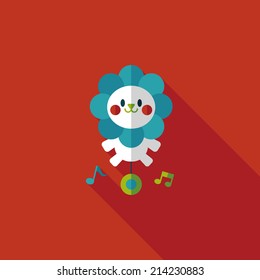 lion toy flat icon with long shadow,eps10