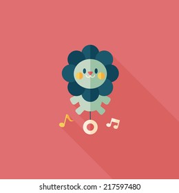 lion toy flat icon with long shadow,eps10