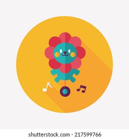 lion toy flat icon with long shadow,eps10
