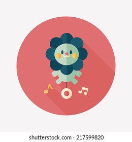 lion toy flat icon with long shadow,eps10