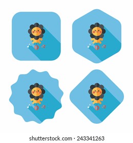 lion toy flat icon with long shadow,eps10