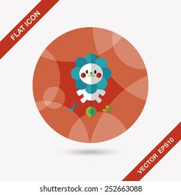 lion toy flat icon with long shadow,eps10