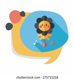 lion toy flat icon with long shadow, eps10