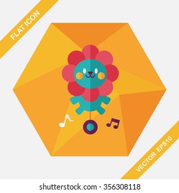 lion toy flat icon with long shadow,eps10