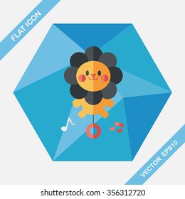 lion toy flat icon with long shadow,eps10