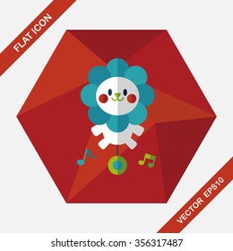 lion toy flat icon with long shadow,eps10