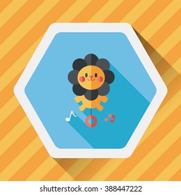 lion toy flat icon with long shadow,eps10