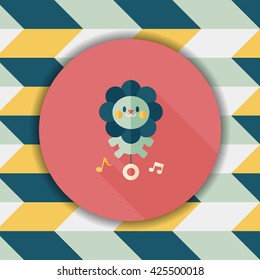 lion toy flat icon with long shadow,eps10