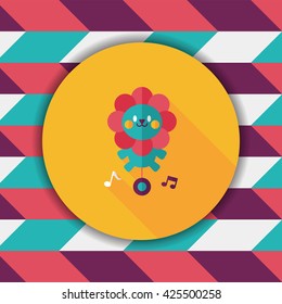 lion toy flat icon with long shadow,eps10