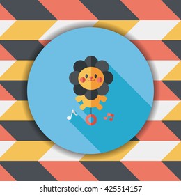 lion toy flat icon with long shadow,eps10