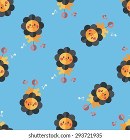 lion toy flat icon,eps10 seamless pattern background