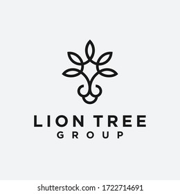 lion tree logo / lion logo