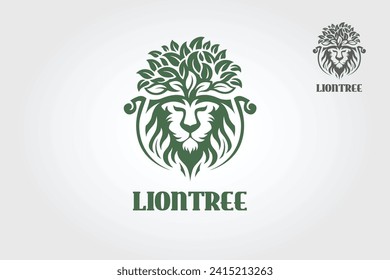 Lion Tree Vector Logo Template. This logo design for all creative business.